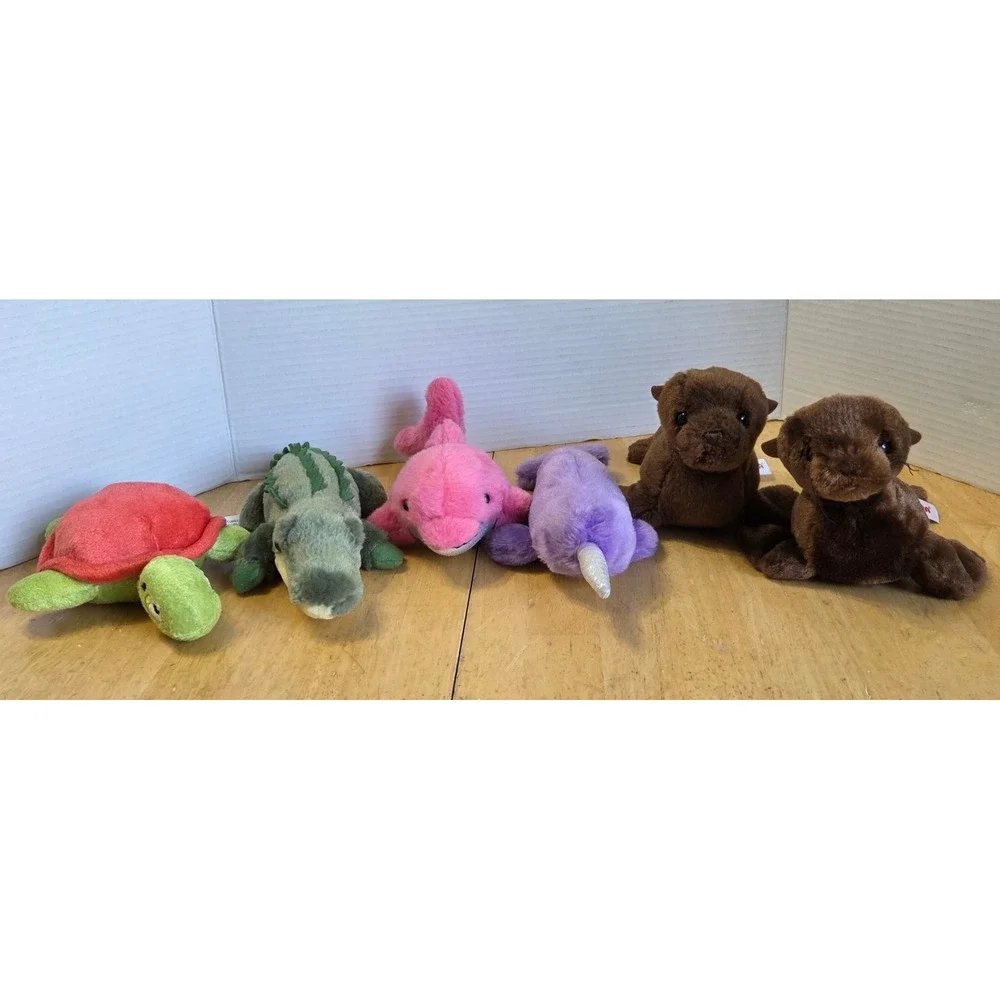 Aurora Lot of 6 Mini Plush Stuffed Animals Wildlife Sea Ocean Water Zoo